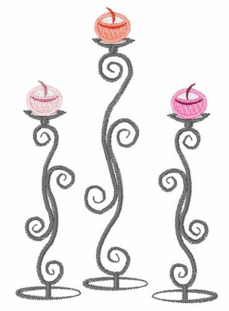 Picture of Swirl Candlesticks Machine Embroidery Design