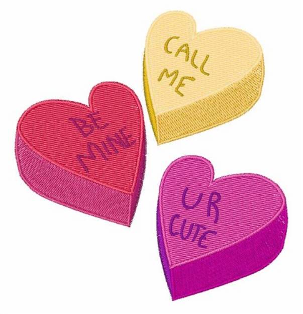 Picture of Candy Hearts Machine Embroidery Design