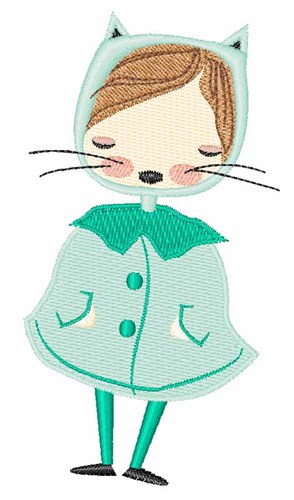 Kitty Girl Machine Embroidery Design