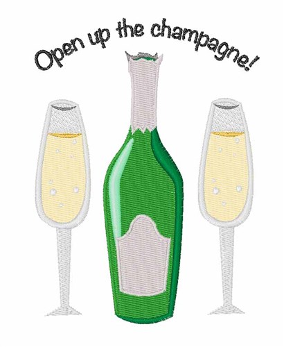 Open Champagne Machine Embroidery Design