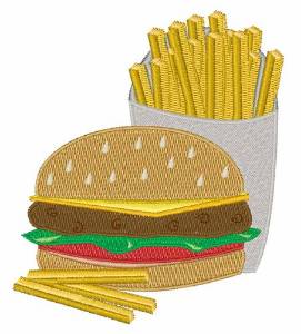 Picture of Burger and Fries Machine Embroidery Design
