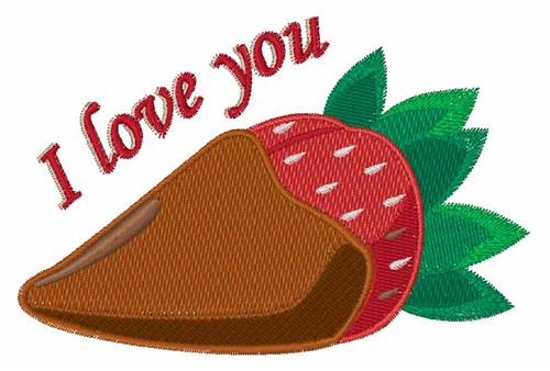 Love Strawberry Machine Embroidery Design