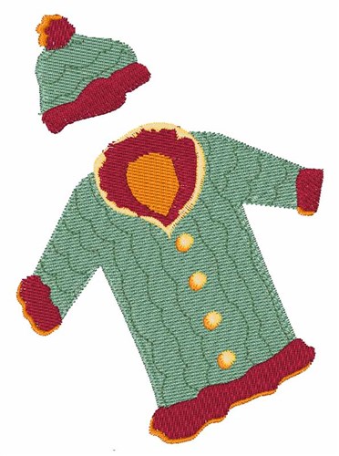 Winter Coat Machine Embroidery Design