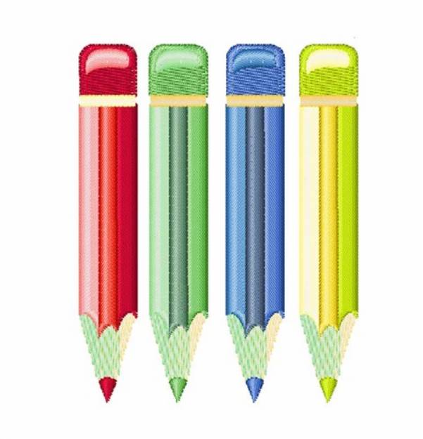 Picture of Colored Pencils Machine Embroidery Design