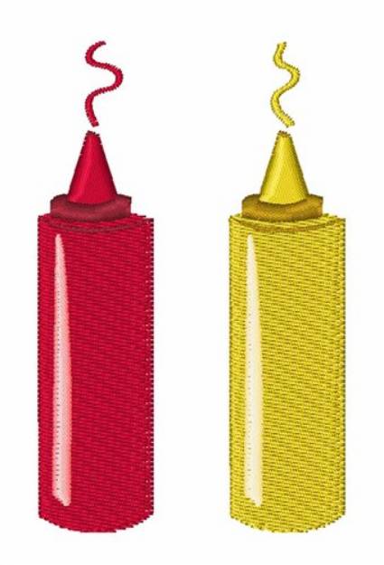 Picture of Ketchup Mustard Machine Embroidery Design