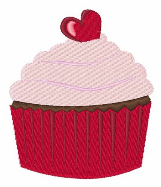 Picture of Heart Cupcake Machine Embroidery Design
