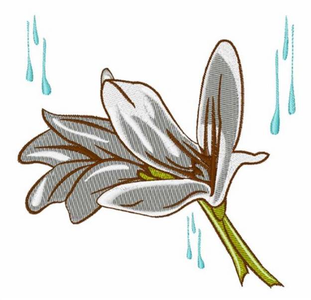 Picture of Lily Flower Machine Embroidery Design