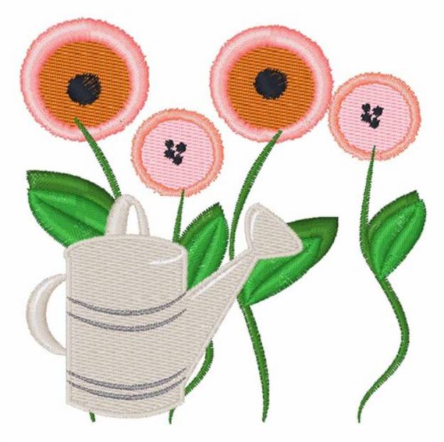 Picture of Watering Flowers Machine Embroidery Design