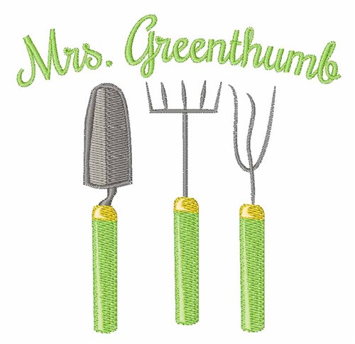 Mrs. Greenthumb Machine Embroidery Design