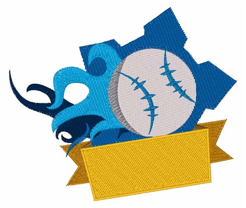 Baseball Banner Machine Embroidery Design