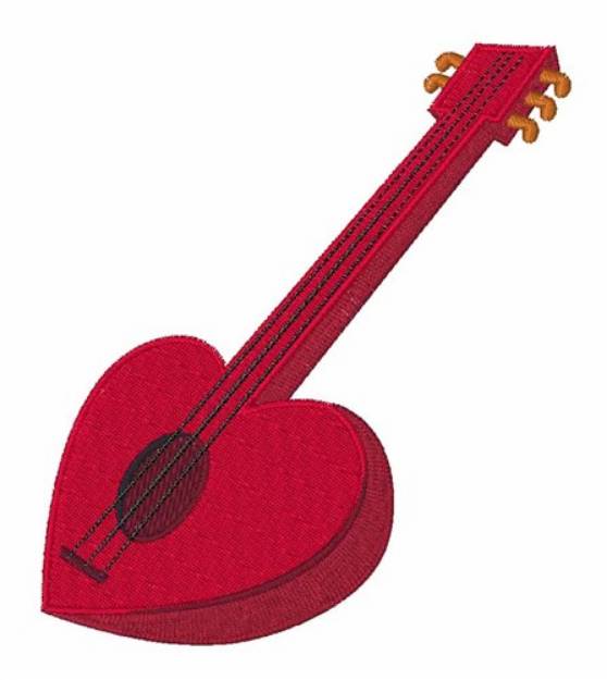 Picture of Heart Guitar Machine Embroidery Design