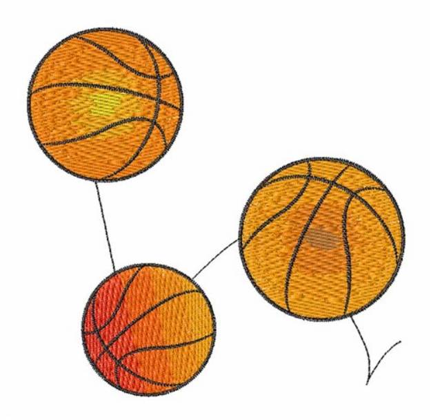 Picture of Bouncing Basketballs Machine Embroidery Design