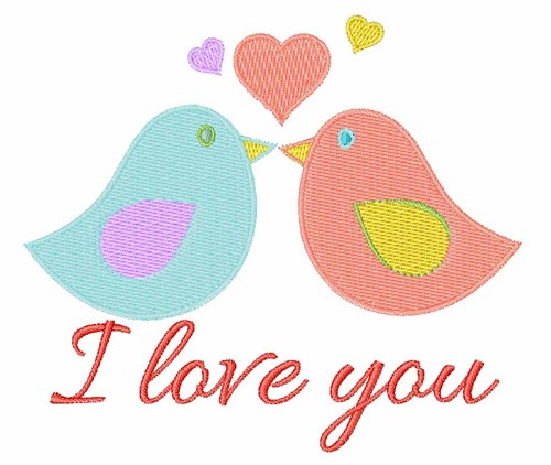 Love You Birds Machine Embroidery Design