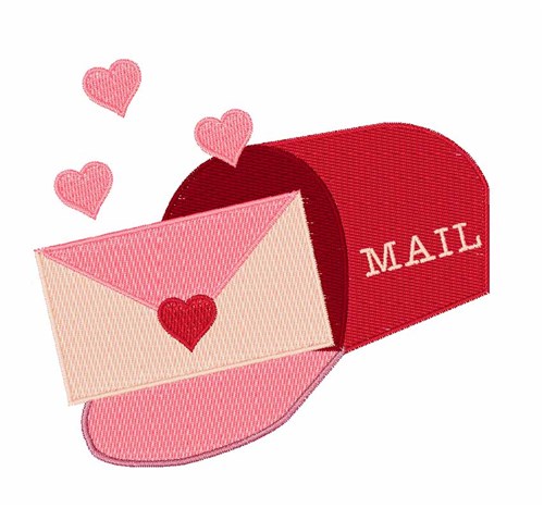 Heart Mail Machine Embroidery Design