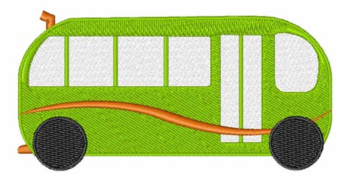 Green Bus Machine Embroidery Design