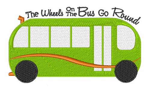 Wheels On Bus Machine Embroidery Design