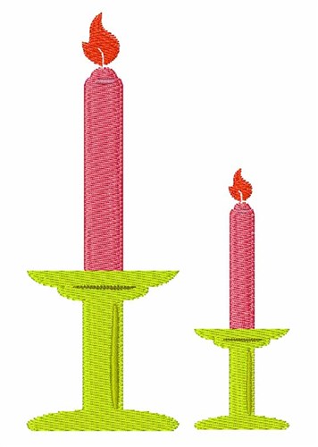 Two Candles Machine Embroidery Design