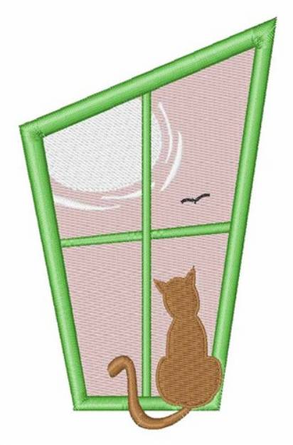 Picture of Cat In Window Machine Embroidery Design