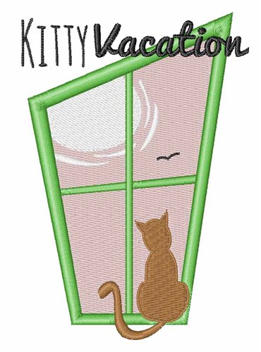 Kitty Vacation Machine Embroidery Design