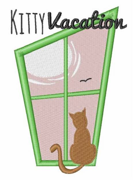 Picture of Kitty Vacation Machine Embroidery Design