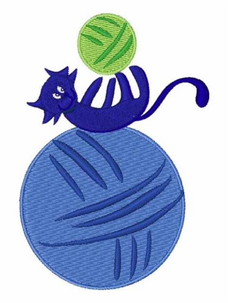 Picture of Kitty & Yarn Machine Embroidery Design
