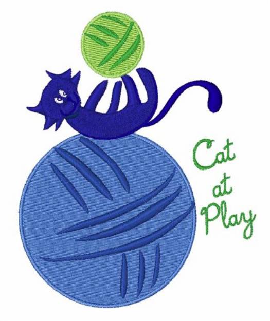 Picture of Cat At Play Machine Embroidery Design