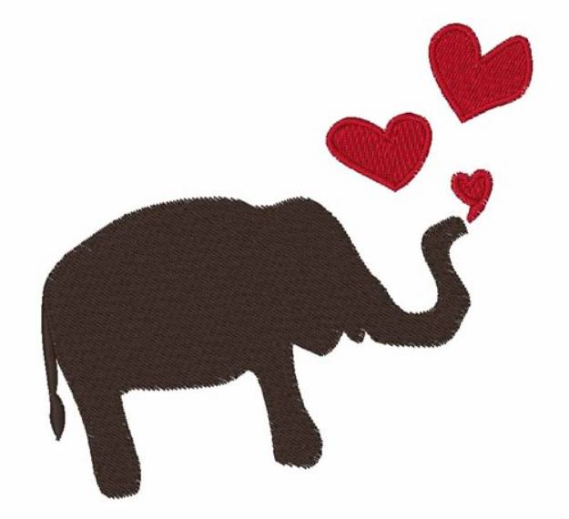Picture of Valentine Elephant Machine Embroidery Design