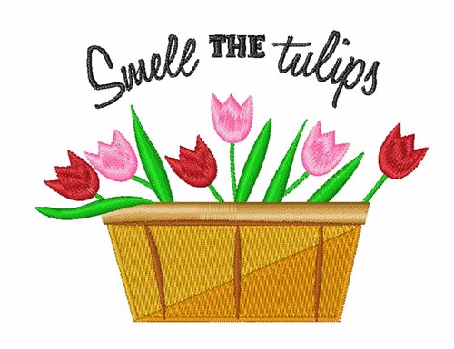 Smell The Tulips Machine Embroidery Design
