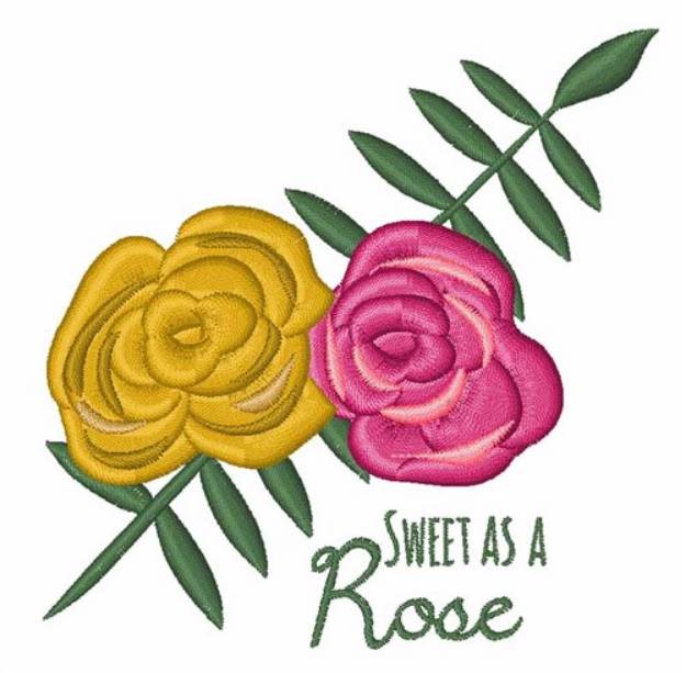 Picture of Sweet As Rose Machine Embroidery Design