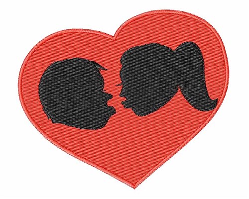 Valentine Kiss Machine Embroidery Design