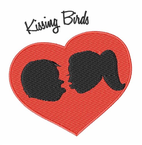 Kissing Birds Machine Embroidery Design