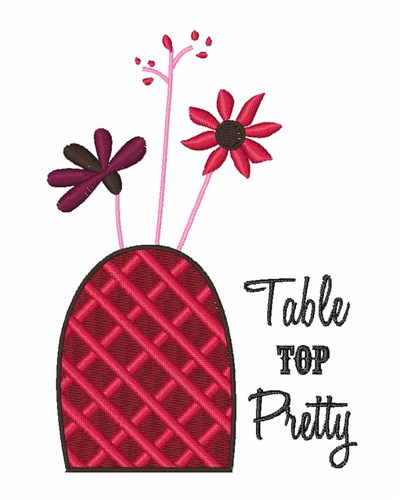 Table Top Pretty Machine Embroidery Design