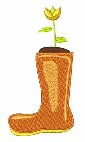 Floral Boot Machine Embroidery Design
