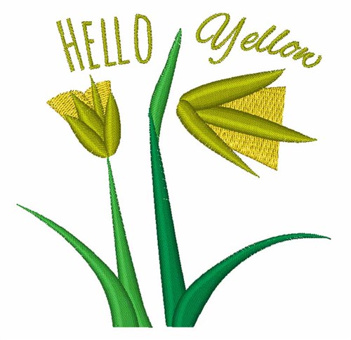 Hello Yellow Machine Embroidery Design
