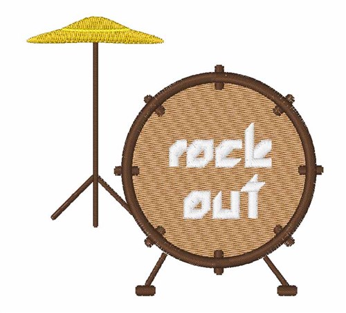 Rock Out Machine Embroidery Design