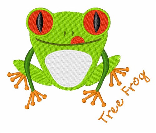 Tree Frog Machine Embroidery Design