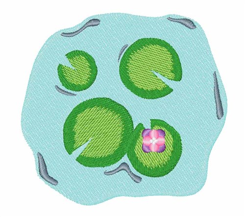 Lily Pad Pond Machine Embroidery Design