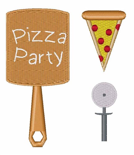 Pizza Party Machine Embroidery Design