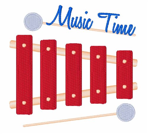 Music Time Machine Embroidery Design