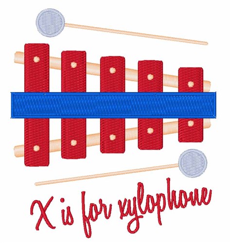 X For Xylophone Machine Embroidery Design
