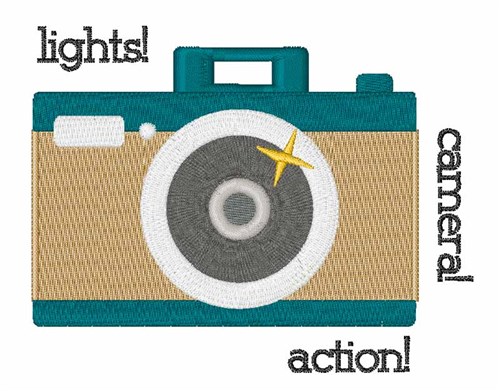 Lights Camera Action Machine Embroidery Design
