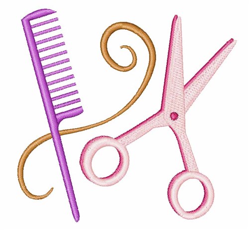 Barber Tools Machine Embroidery Design
