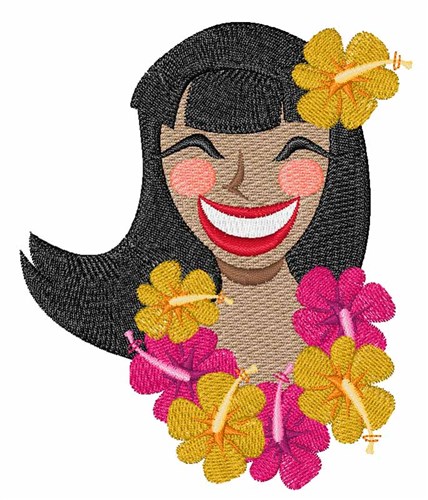 Hawaiian Girl Machine Embroidery Design