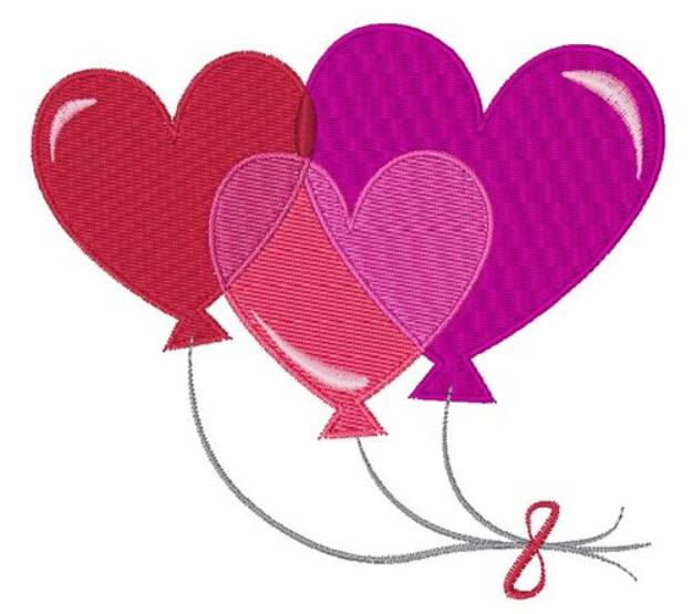 Picture of Valentine Balloons Machine Embroidery Design