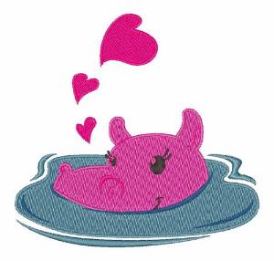 Picture of Valentine Hippo Machine Embroidery Design