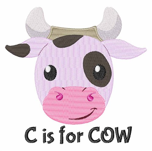 C For Cow Machine Embroidery Design