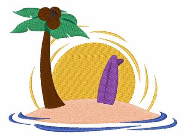 Picture of Surfboard Island Machine Embroidery Design