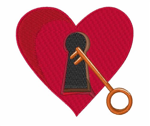 Key To Heart Machine Embroidery Design