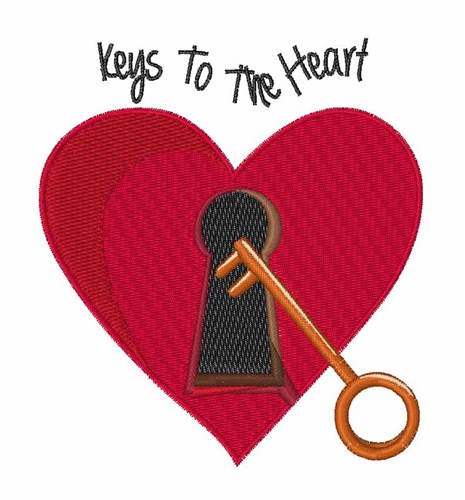 Keys To Heart Machine Embroidery Design