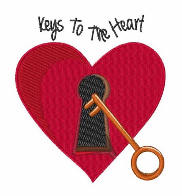 Picture of Keys To Heart Machine Embroidery Design